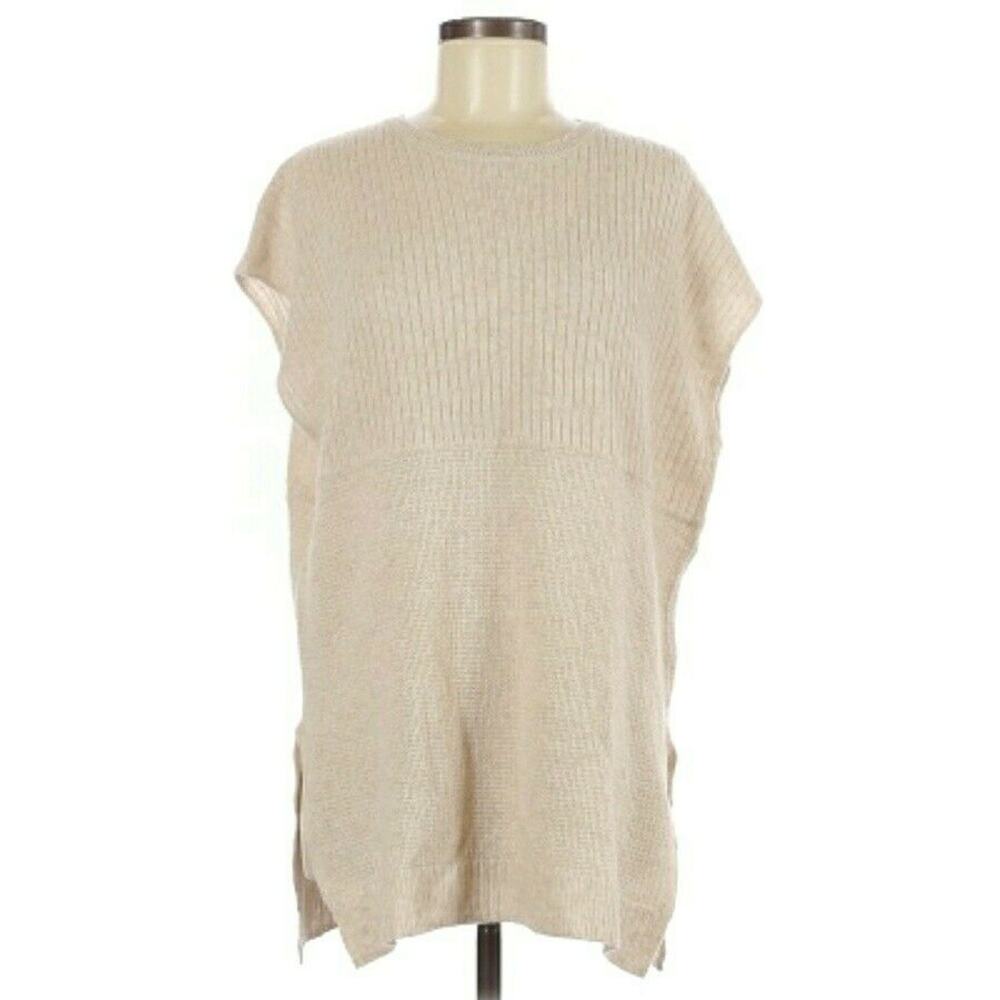 CULLEN mixed knit cashmere tunic pullover sweater in oatmeal Size M / L NEW